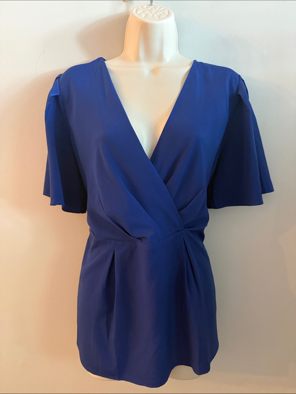 Ann Taylor Cobalt Blue Wrap Blouse